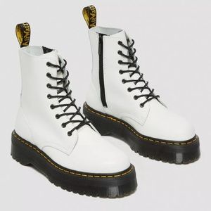 Dr Martens Jadon White Leather Platform Lace Up Combat Boots EU 41 UK 7